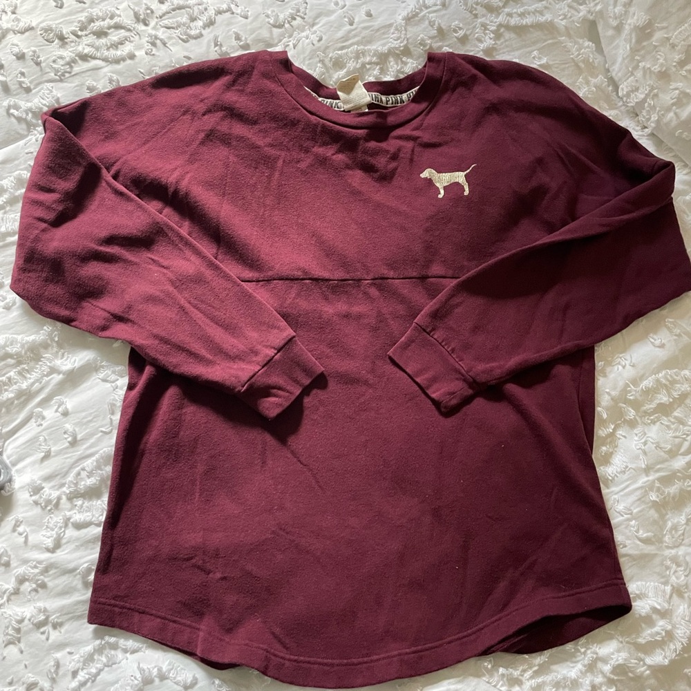 Victoria’s Secret PINK maroon, long sleeve T-shirt, size small SKU 209